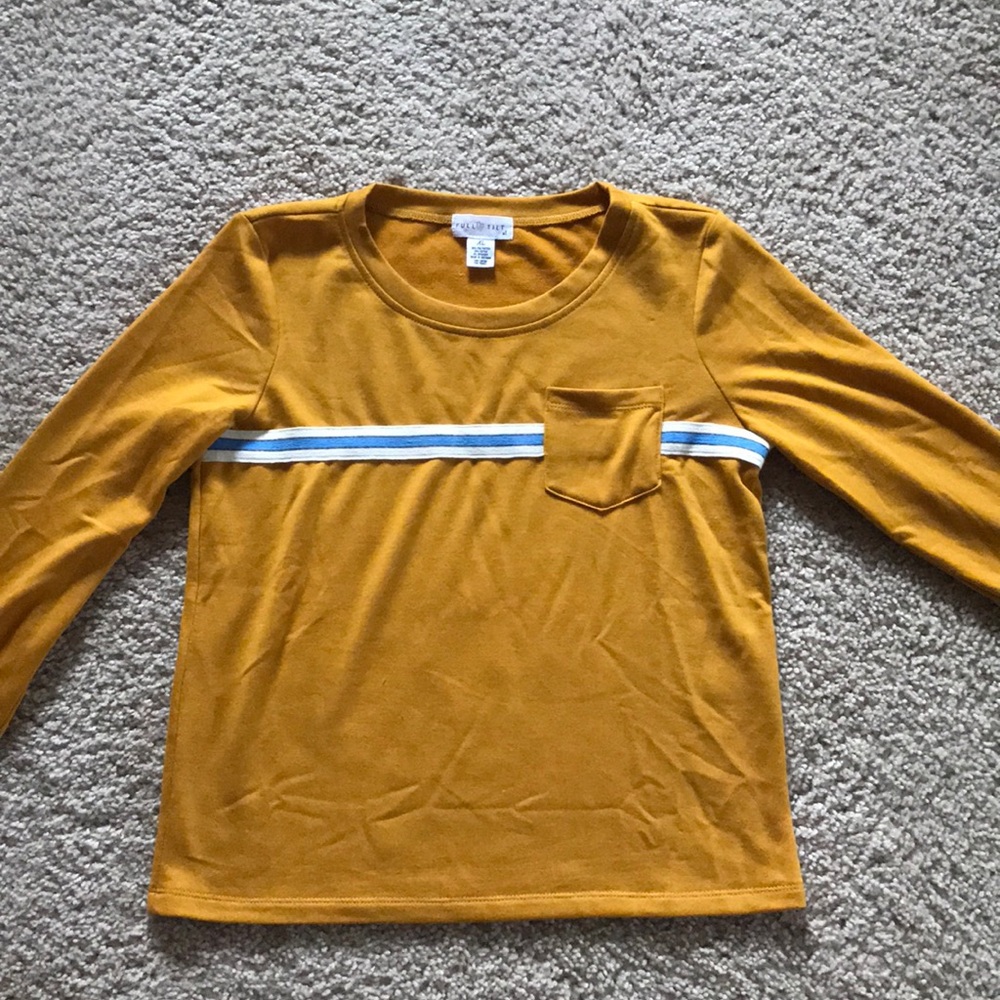 Girls size XL mustard color long sleeve top